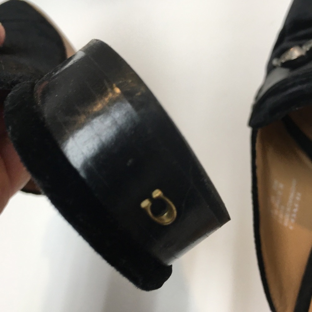 Coach Velvet Tointy Toe Slip On Mules 7.5 Black - Picture 11 of 16
